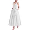 Vestido Novo de Cetim de Verão Aliexpress Vestido de Baile Longo 2026 Decote V Sem Mangas Longo Vestido Elegante