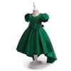 Amazon Natal Novo Vestido para Meninas Crianças Manga Bufante Laço Smoking Festa Performance de Feriado Vestido