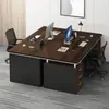 Escritorio y silla de oficina para personal de dos plazas, escritorio moderno simple para jefe de oficina, escritorio para computadora de empleado lado a lado