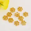Pacote de ouro 18k floco de neve metal flor chapéu pétalas joias DIY pulseira contas suporte de contas espaçador areia dourada acessórios