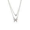 Niche Moda Luz Luxo All-match Requintado Super Flash Zircon Dupla Borboleta Pingente Colar Personalizado Cadeia de Clavícula de Alta Qualidade