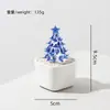 Vidraria Zibo transfronteiriça, planta em vaso de árvore de Natal sólida com acabamento escovado, artesanato em vidro, ornamento criativo de mesa, atacado