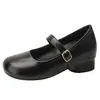 Zapatos para Mujer de 6 cm de Altura, de una Sola Correa, Suela Suave Antideslizante, para Personas Bajitas, Adecuados para Combinar con Faldas, con Tacones Gruesos tipo Mary Jane y Suelas Gruesas