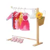 Percha para Ropa de Mascota Perchero Pequeño de Pie para Niños Perchero Pequeño de Madera Maciza para Gato Ropa de Guardería Estante de Almacenamiento
