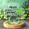 St Transparente de Acrílico de Trébol de Cuatro Hojas Nuevo Producto Transfronterizo. Decoración del Día de San Patricio Bendición Irlandesa Adornos Decorativos