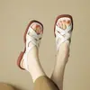 Sandalias Romanas Francesas Retro de Talla Grande Transfronterizas para Mujer, Nuevo Estilo Verano 2026, Sandalias Casuales y Cómodas de Suela Suave Huecas de Tacón Bajo
