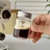 Mini Taza Mason Cuadrada con Asa Taza para Café Dividida Frasco Sellado Vidrio Transparente Botella de Embalaje para Postres y Alimentos