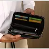 Cartera para Hombre Estilo Japonés Antirrobo de Piel Sintética, Portadocumentos, Portatarjetas, Cartera para Teléfono Móvil, Almacenamiento de Monedas, Billetera para Monedas