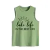A vida no lago é a melhor Camiseta regata feminina solta grande casual confortável Amazon eBay site independente