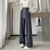 Pantalones Anchos de Cintura Alta para Mujer Otoño 2026 con Caída, Adelgazantes, Holgados, Casuales, Pierna Recta, Cordón, Pantalones de Chándal Deportivos