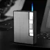 Estuche automático para cigarrillos con función de humo y fuegos artificiales Estuche inflable a prueba de viento para hombre Ten YH034 Estuche automático para cigarrillos
