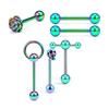 Aço inoxidável Clássico Língua Stud 6 Piece Set Amazon Hot Selling Straight Rod Misto 5 Cores Opcional Língua Anel Piercing Jóias