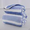 Toalha de Banho Transfronteiriça Toalha de Embalagem Espessa Extra Grande Absorvente Lavar Rosto Doméstica Listra Larga Toalha de Coral Fleece Conjunto de Toalha de Banho Venda por Atacado