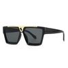 1502 Gafas de Sol de Fotografía Callejera Trendy Transfronterizas Encanto Moderno Retro Top Plano Gafas de Sol INS Hombres