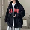 Cardigan Suéter Casual Solto de Peso Pesado Americano High Street Masculino Design de Inverno Versátil Marca de Moda de Hong Kong Jaqueta com Capuz