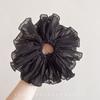 Anillo Plegable para el Cabello de Corea del Sur Sentido de Moño Grande Cuerda Negra y Blanca para la Cabeza Flor para la Cabeza Accesorios para el Cabello Versátiles Cuerda para la Cabeza Simple de Moño de Cerdo