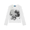 Sudadera para mujer estampada de Hello Kitty 2025, nueva, de dibujos animados, linda, camisa básica holgada de manga larga, ropa de otoño al por mayor