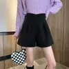 Pantalones cortos de lana color albaricoque combinados con botas, pantalones de talle alto para mujer otoño/invierno 2026, prendas de abrigo de invierno, pantalones de corte ancho, adecuados para figuras petite