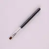 Pluma aplicadora de pegamento para decoración de uñas al por mayor transfronteriza, pluma de fototerapia de cabeza plana con cerdas de colores, pincel para decoración de uñas con mango individual negro y blanco