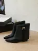 Botines únicos con puño para mujer, nuevo modelo otoño 2026, con hebilla metálica, elegantes para ir al trabajo, estilo vintage, botines de punta para mujer