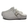Sandalias Birkenstock estilo retro con forro de felpa para hombre, nueva colección de verano 2026, zapatos casuales versátiles para usar tanto en interiores como en exteriores, pantuflas de algodón tipo media zapatilla