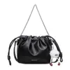 Bolso de Cubo con Cadena Versátil Moda Coreana para Mujer Nuevo Estilo Primavera 2026 Plegado Nicho Elegante Bolso de Hombro Cruzado