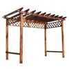 Treliça de uva para pátio de madeira anticorrosiva, corredor de madeira carbonizada, pavilhão de madeira maciça para jardim, suporte de flores simples encostado na parede externa, treliça para plantas trepadeiras