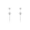 Pendientes largos de borla Dongju con destellos de diamante y estrella de ocho puntas, nuevo estilo 2023, pendientes de diseño para mujer, pendientes con temperamento