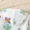Conjunto de Sudadera con Capucha y Pantalones Largos Verdes con Estampado Floral Fresco para Bebé Niña