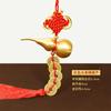 Colgante de Calabaza de Cobre con Nudo Chino Auspicioso para Decoración de Puerta, Calabaza Hueca para Buena Fortuna y Prosperidad, Adorno para Puerta de Dormitorio