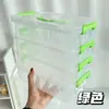 Caja de almacenamiento rectangular de PP transparente con tapa, organizador de escritorio, caja de almacenamiento multifuncional para papelería y piezas, estilo cajón