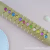 Pulsera de Flores Secas, Flor Eterna, Gipsófila, Narciso, Pulsera con Marco de Aleación Dorada, Pulsera Tejida a Mano con Flores Reales