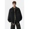 Chaqueta de cuero casual de alta calidad para hombre, estilo americano de otoño, diseño holgado, chaqueta de trabajo, marca de moda, abrigo de cuero versátil con cuello de solapa