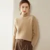 Suéter de Cachemira para Mujer Otoño/Invierno 2026, Engrosado, Tejido con Patrón de Trenzas, Cuello Semi Alto, Diseño Versátil, Tejido de Lana