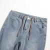 Shorts de Mezclilla con Cordones Retro Transfronterizos para Hombre Verano Talla Grande Estilo Holgado Atractivo Pantalones de Pierna Ancha Pantalones Casuales para Usar por Fuera