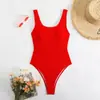 Nuevo Europeo y Americano Transfronterizo Comercio Exterior Amazon de Moda Color Sólido Simple Sexy Bikini de una Pieza Ajustado al Cuerpo Aliexpress