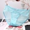 Ropa Interior para Mujer Encaje Transparente Lazo Sexy Tentación Comercio Exterior Perspectiva Sin Costuras Cintura Baja Color Sólido Malla Viaje