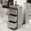 Carro de Herramientas para Salón de Belleza Gabinete de Almacenamiento Móvil con Cajones Gabinete de Herramientas para Barbería Peluquería Acero Inoxidable