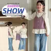 Conjunto de Primavera y Otoño para Niñas 2026 Estilo Coreano Moderno Conjunto de Camisola de Punto y Jeans para Niños Mayores