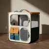Bolsa de transporte para gatos multifuncional com rodas, mochila transparente para gatos, mala de grande capacidade para animais de estimação