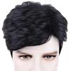 AliExpress cross-border venda quente parcial oblíqua franja cabelo curto peruca masculina fibra química alta temperatura perucas de seda fabricante em estoque