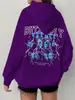 Sudadera con cremallera y estampado de mariposa azul, diseño simple y moderno, chaqueta cárdigan holgada casual