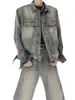 Chaqueta holgada de alta gama retro americana para primavera y otoño, Chaqueta vaquera americana lavada con degradado para hombre, 2026