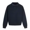 Sudadera con media cremallera y cuello polo, color liso, estilo retro americano simple, holgada, nueva para la primavera de 2026