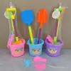 Juguetes de agua para niños verano exterior playa cubo pala reloj de arena cubo plástico doble cubo de arena 089-1618