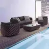 Combinación de Sofá de Ratán para Exteriores Patio Exterior Balcón Exterior Silla de Ratán de Ocio Sofá de Cuerda Ratán Impermeable Protector Solar