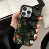Flor Xizang Verde Escuro Adequada para Apple 17Promax Desenho Animado Fofo Lente Iphone16Pro Cobertura Total 15 Novo Estilo 14