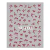 Adesivos de Nail Art Transfronteiriços Novos Adesivos Quentes de Venda para o Ano Novo Coração Doce com Glitter Fita Laço Adesivos de Unha Adesivos