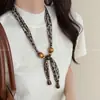 Colar Colar com Pingente de Coração Estampado em Tecido Estilo Étnico Moderno Elegante Corrente para Clavícula de Alta Qualidade Colar de Luxo Leve de Alta Qualidade
