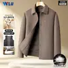 Casaco Masculino de Lã com Gola de Lapela Curta, Forro Removível de Penugem de Pato Branca para Inverno, Jaqueta Casual de Negócios para Outono e Inverno